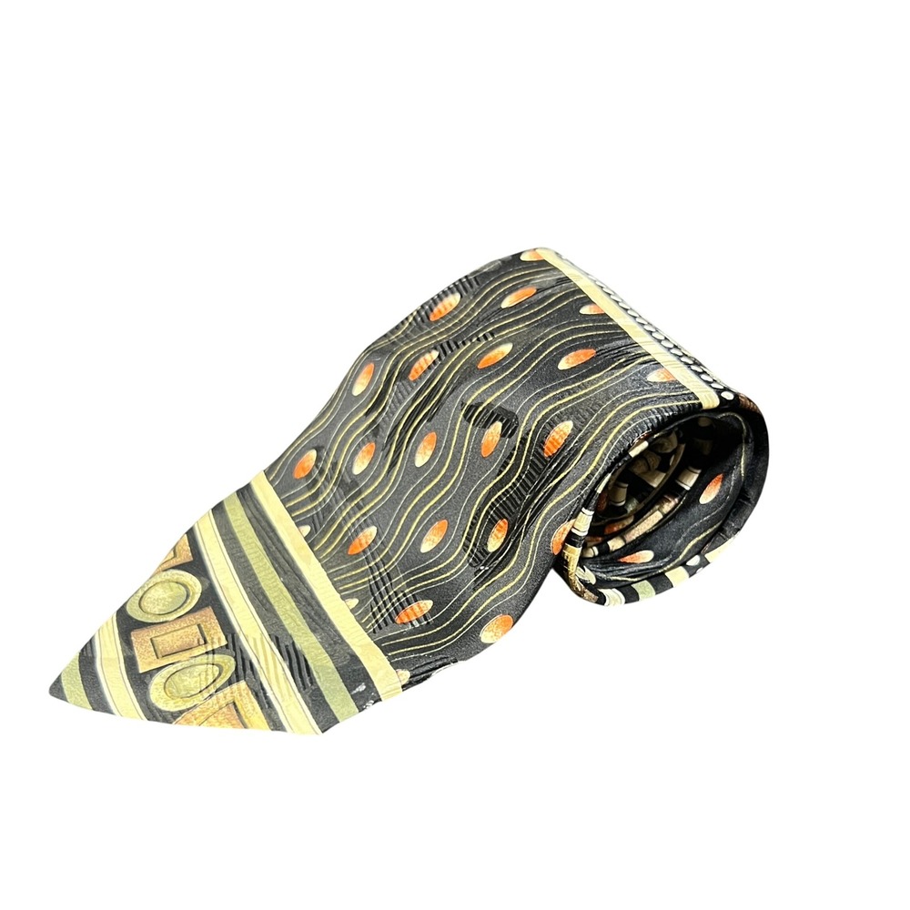 Fierte srl Geometric Necktie Silk Designer Patterned Tie Mens Fashion